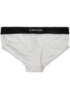 Tom Ford Signature Boy Short White Brief With Logo Waistband In Stretch-jersey Woman In White