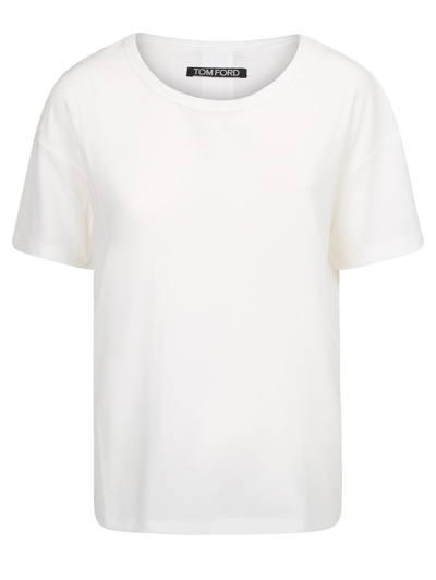 Tom Ford Silk T-shirt In Bianco