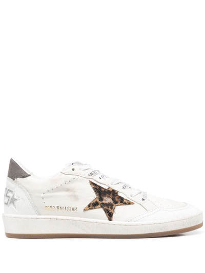 Golden Goose Ball Star White Distressed Panelled Sneakers
