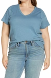 Madewell Whisper Cotton V-neck T-shirt In Ocean