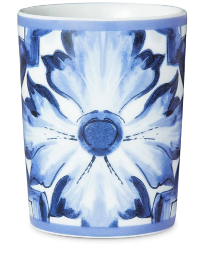 Dolce & Gabbana Blu Mediterraneo Porcelain Water Glass In White