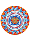Dolce & Gabbana 2 Piece Fine Porcelain Dinner Plate Set In Orange