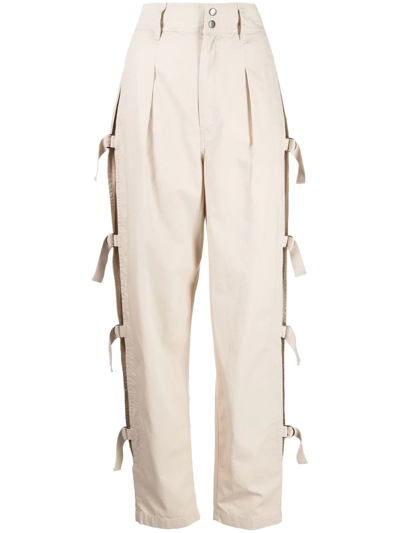 Isabel Marant Étoile Keowina Cotton-canvas Tapered Pants In Ecru