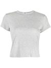 Agolde Adine Cropped Cotton Crewneck Tee In Grey
