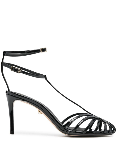 Alevì 90mm Buckle-detail Open-toe Pumps In Black