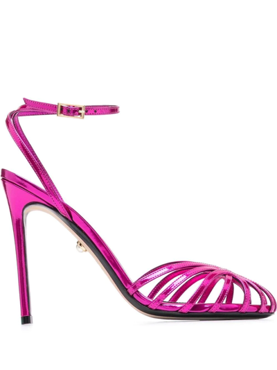 Alevì Elsa 110 Sandals In Viola Patent Leather In Pink