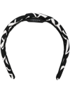 VERSACE SILK LOGO-PRINT HAIRBAND