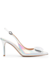 GIANVITO ROSSI METALLIC-FINISH 95MM POINTED PUMPS