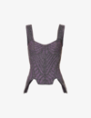 PAOLINA RUSSO WARRIOR WOOL-BLEND KNITTED TOP