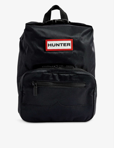 Hunter Pioneer Top-clip Logo-brand Nylon Backpack In Black