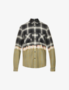 Amiri Army Stencil M-65 Button-up Shirt In Blackjapanese Plaid