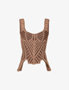 PAOLINA RUSSO WARRIOR WOOL-BLEND KNITTED TOP
