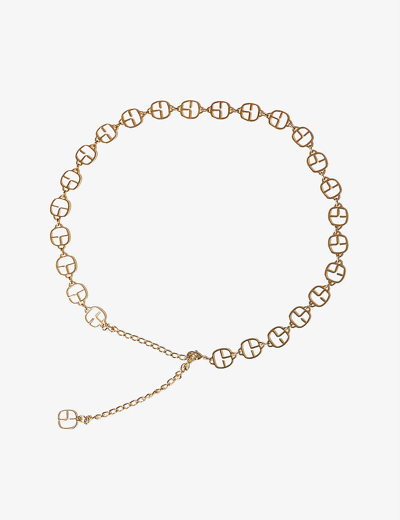 Claudie Pierlot Apacclaudie Logo-embossed Zamac Chain Belt In Metalliques