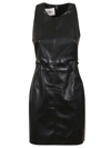 Nanushka Layan With Button And Loop Detail Waist Mini Dress In Black