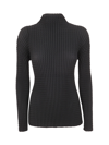 Issey Miyake Spongy Bk Wt 28 Turtle Neck In Black