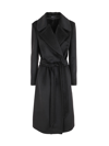 Tagliatore Belted Coat With Revers In Black