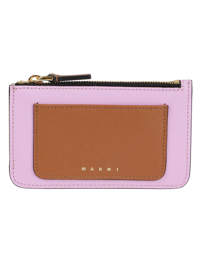 Marni Cc Holder W/zip In N Moca Pink Candy Shell
