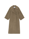 Ganni Recycled Wool-blend Coat In Petrified Oak
