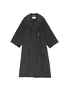 Ganni Oversized Button-fastening Coat In Phantom