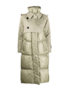 Sacai Double-breasted Padded Cotton-blend Coat In Khaki