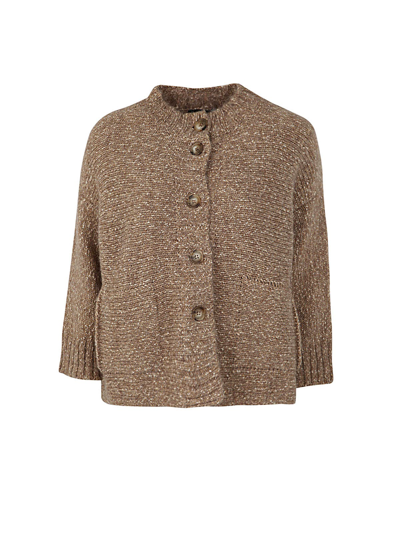 Anneclaire Knitted Jacket With Pockets In Camel