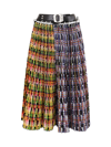 Chopova Lowena Belted-waist Pleated Skirt In Black Multi