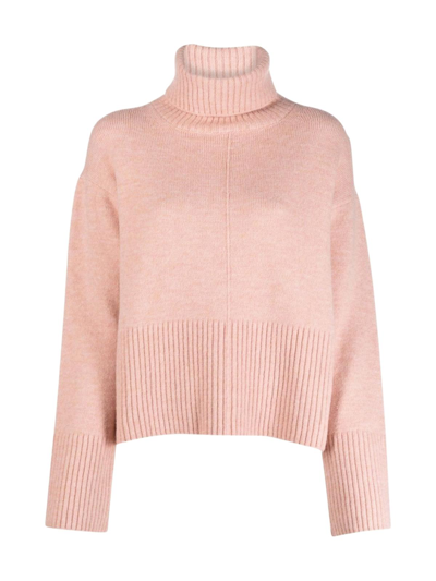 Seventy Soft Stretch Turtleneck Pullover In Pink