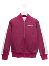 Palm Angels Kids' Logo Lurex Bomber Track Jkt In Fucsia