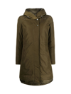 Woolrich Coat Bow Bridge With Detatchable Padding In Dark Green