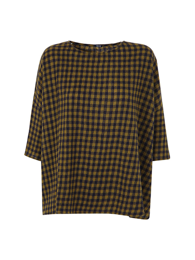 Apuntob Crew Neck Checked Shirt In Indago Military
