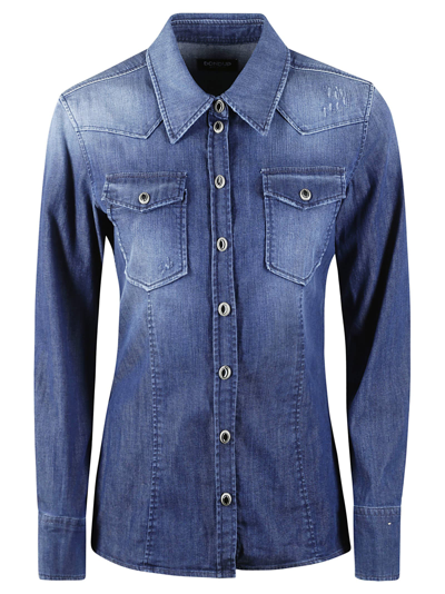 Dondup Denim Buttoned Shirt In Blue