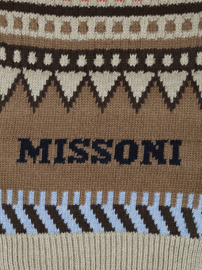 Missoni Scarf In Beige Brown