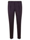 Pt01 One Pleat Trousers With In Seam Pockets In Red