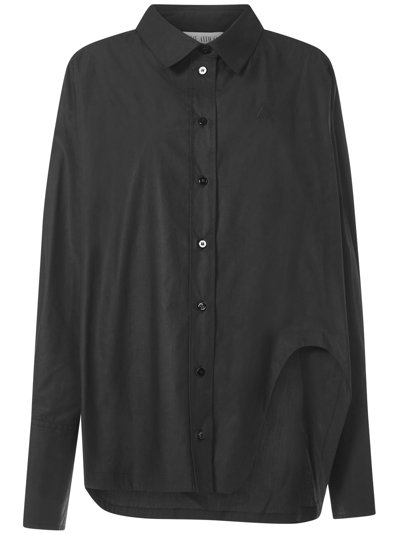 Attico Diana Asymmetric Button-up Shirt In Black
