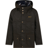 BARBOUR GREEN JACKET FOR BOY WITH YELLOW LOGO