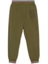BURBERRY GREEN COTTON TRACK PANTS