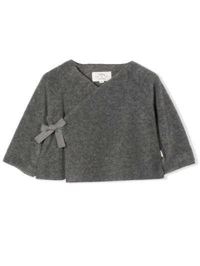Teddy &amp; Minou Babies' Jacket With Knot At The Waist In Gray
