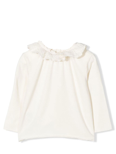 Teddy &amp; Minou Babies' T-shirt With Ruches In Cream
