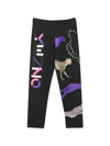 Kenzo Animal-logo-print Leggings In Nero