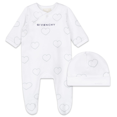 Givenchy Babies' Onesie Set With Logo In Bianca