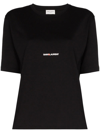 Saint Laurent Oversized Logo-print Cotton-jersey T-shirt In Black
