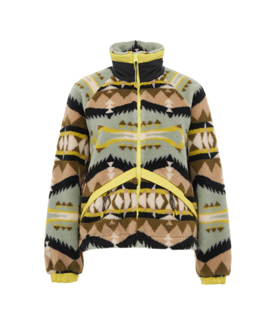 Woolrich Jacquard Sherpa Fleece Jacket In Multi-colored