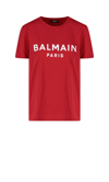 Balmain Cotton T-shirt With Print In Red