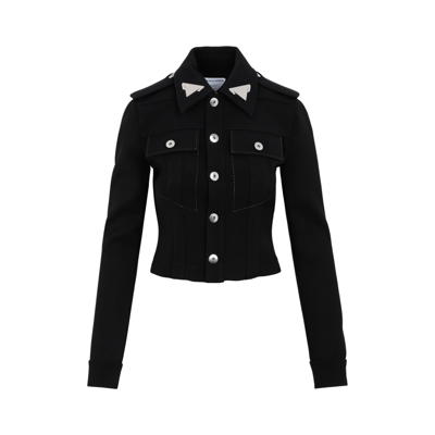 Bottega Veneta Stitch Detailed Buttoned Jacket In Default Title