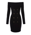 Elisabetta Franchi Robe Manteau With Bandeau Neckline In Nero