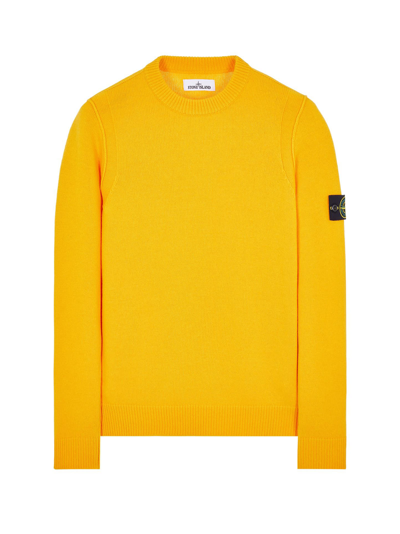 Stone Island Yellow Wool Blend Sweater