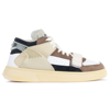 RUN OF RUN OF SCOTT SNEAKER IN WHITE AND BROWN LEATHER AND SUEDE