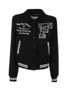 Front Street 8 Varsity Bomber Jacket In Black