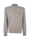 Fred Perry Fp Half Zip Sweatshirt In Concrete
