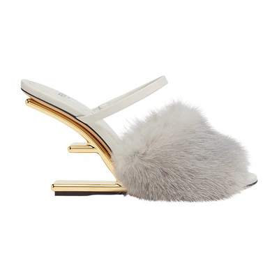 Fendi First Sandals In Grey